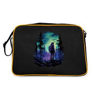 Nature lovers Hiking T for hiking fans Trekking - Retro Bag - black/gold - Back