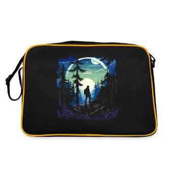 Nature lovers Hiking T for hiking fans Trekking - Retro Bag - black/gold - Back