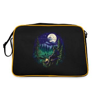 Hiking T for nature lovers and hiking fans Hiking - Retro Bag - black/gold - Back