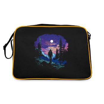 Hiking T for trekking fans and hiking enthusiasts - Retro Bag - black/gold - Back