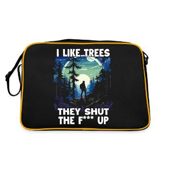 Funny hiking T for nature lovers as hiking - Retro Bag - black/gold - Back