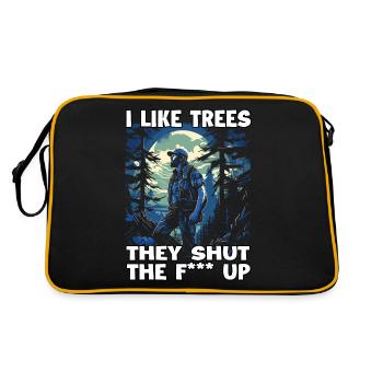 Forest lovers and trekking fans T for hiking - Retro Bag - black/gold - Back
