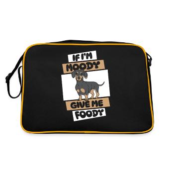 Dachshund Dachshund Funny - Retro Bag - black/gold - Back