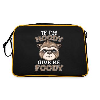 Sloth Funny If Im Moody Give Me Foody - Retro Bag - black/gold - Back