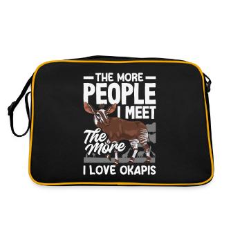 Funny zookeeper okapi lover - Retro Bag - black/gold - Back