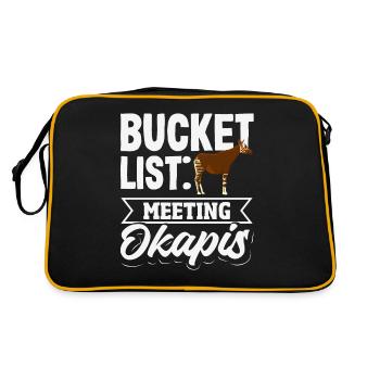 Funny zookeeper okapi lover - Retro Bag - black/gold - Back