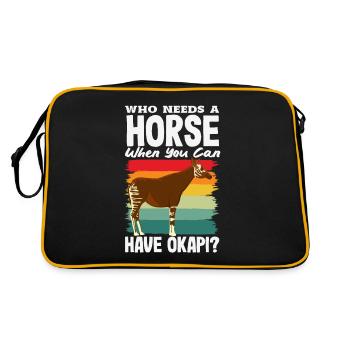 Funny zookeeper okapi lover - Retro Bag - black/gold - Back