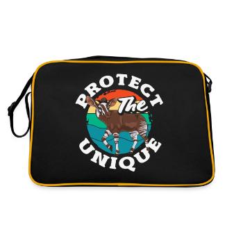 Funny zookeeper okapi lover - Retro Bag - black/gold - Back