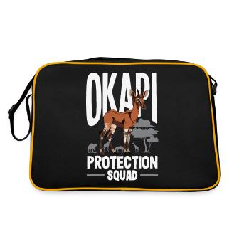 Funny zookeeper okapi lover - Retro Bag - black/gold - Back