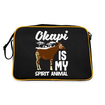 Funny zookeeper okapi lover - Retro Bag - black/gold - Back
