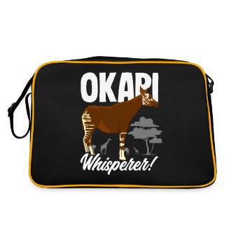 Funny zookeeper okapi lover - Retro Bag - black/gold - Back