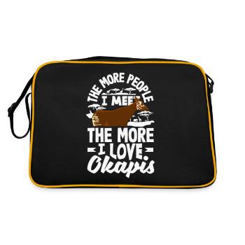 Funny zookeeper okapi lover - Retro Bag - black/gold - Back