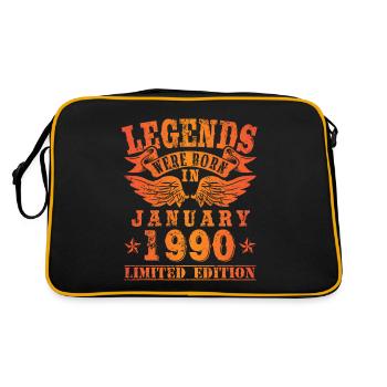 Legends sont nés en Janvier 1990 Anniversaire - Sac Retro - noir/or - Dos