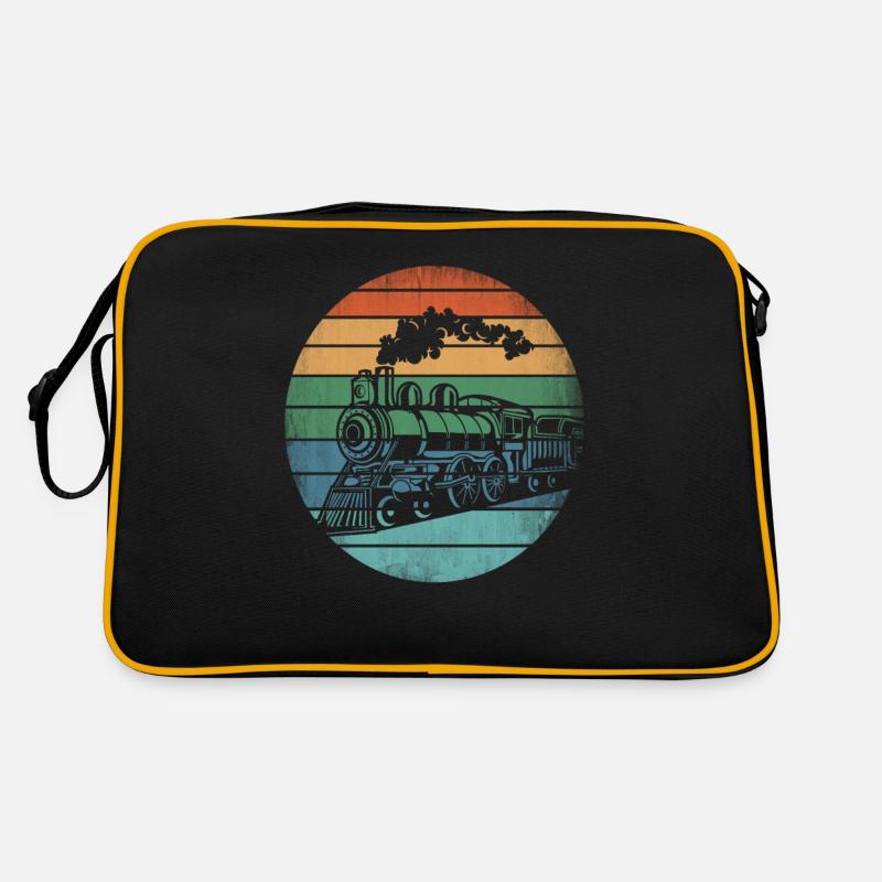 Retro Lokomotive - Retro Tasche - Schwarz/Gold