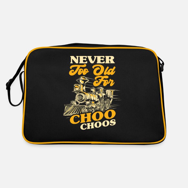 Old Man Never Too Old To Play Train Trains Retro Bag