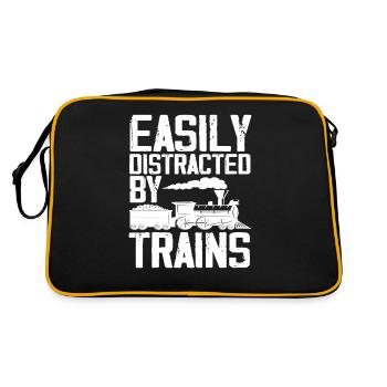 Hobby Eisenbahner Jungen Mann Zug Züge - Retro Tasche - Schwarz/Gold - Hinten