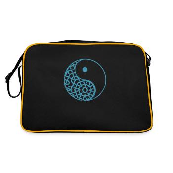 Muster Symbol Balance Yin and Yang Zeichen - Retro Tasche - Schwarz/Gold - Hinten