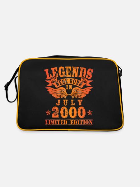 Legends were born in Juli 2000 Geburtstag - Retro Tasche - Schwarz/Gold - Hinten