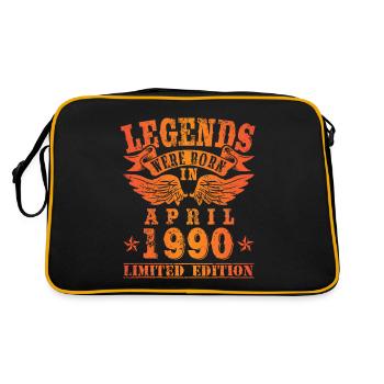 Legends sont nés en Avril 1990 Anniversaire - Sac Retro - noir/or - Dos