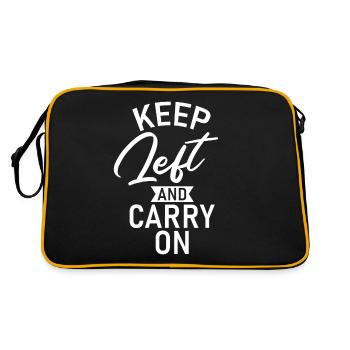 Left Handers Gifts - Retro Tasche - Schwarz/Gold - Hinten