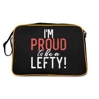 Left Handers Gifts - Retro Tasche - Schwarz/Gold - Hinten