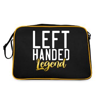 Left Handers Gifts - Retro Tasche - Schwarz/Gold - Hinten