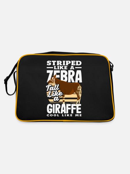 Funny zookeeper okapi lover - Retro Bag - black/gold - Back