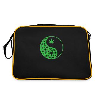 Symbole Yin et Yang de la marijuana - Sac Retro - noir/or - Dos