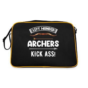 Left Handed Archer Kicks In The! - Retro Bag - black/gold - Back