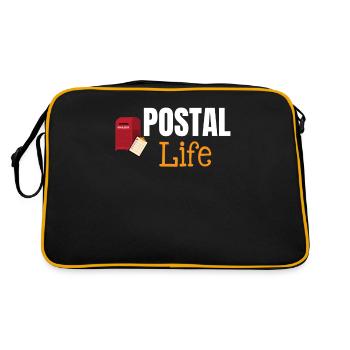 Postal Life Funny Worker Postman Postman - Retro Bag - black/gold - Back