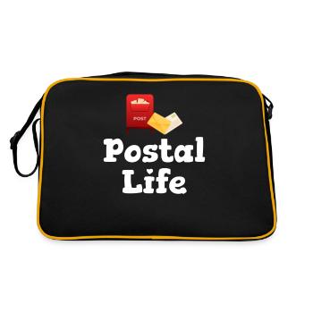 Postal Life Funny Worker Postman Postman - Retro Bag - black/gold - Back