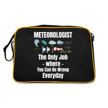 Météorologue : le seul métier qui vous oblige à - Sac Retro - noir/or - Dos