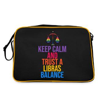 Libra Zodiac Sign Harmony Illustration - Retro Bag - black/gold - Back