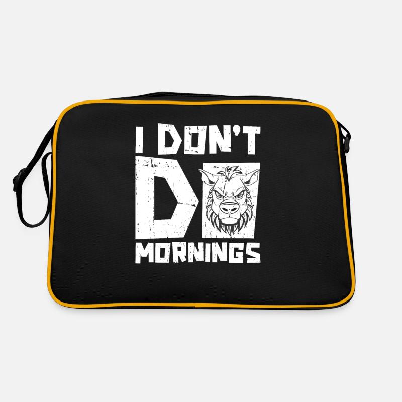 Zebra Witzig I Dont Do Mornings Retro Tasche