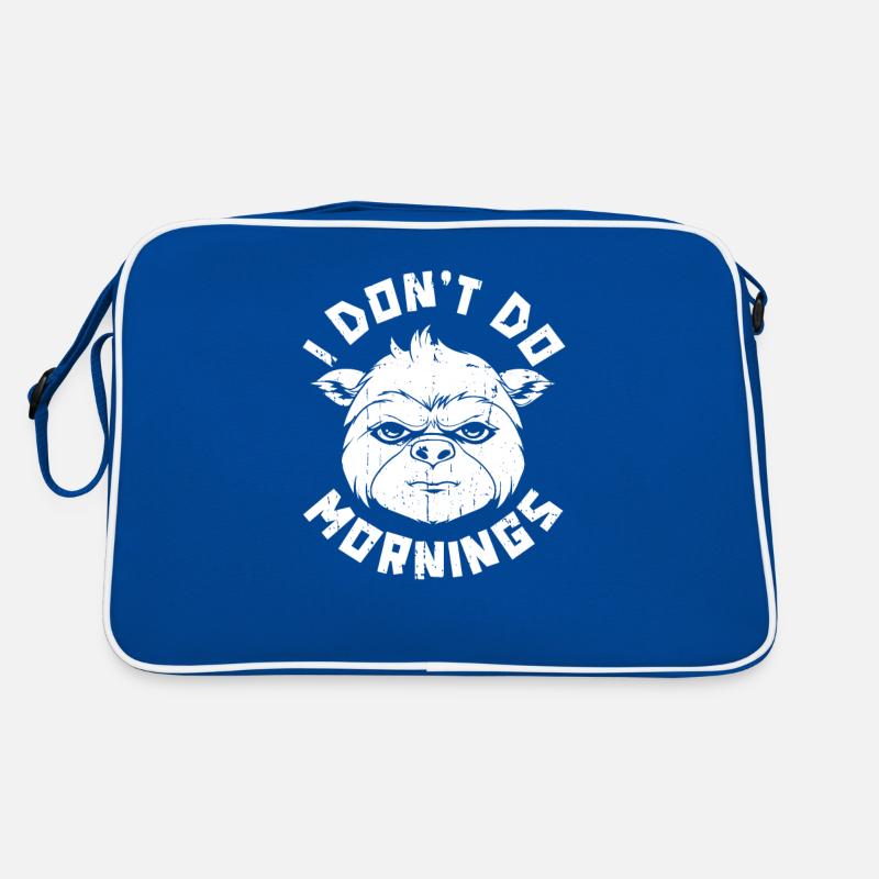 Faultier Witzig I Dont Do Mornings Retro Tasche