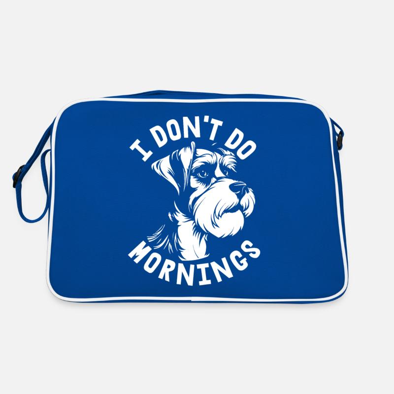 Schnauzer Hund Witzig I Dont Do Mornings Retro Tasche