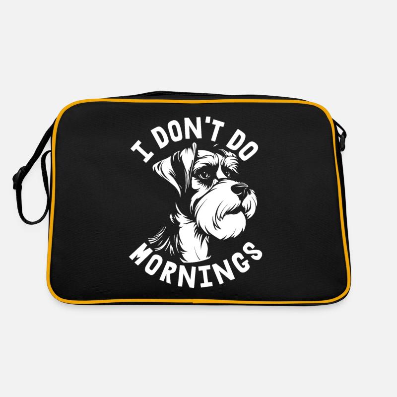 Schnauzer Hund Witzig I Dont Do Mornings Retro Tasche