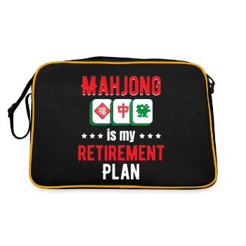 Le mahjong est mon plan de retraite - Sac Retro - noir/or - Dos