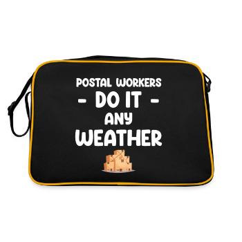 Postal Workers Do It Whatever The Weather - Retro Bag - black/gold - Back