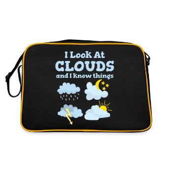 Je regarde les nuages et je sais des choses plus drôles - Sac Retro - noir/or - Dos