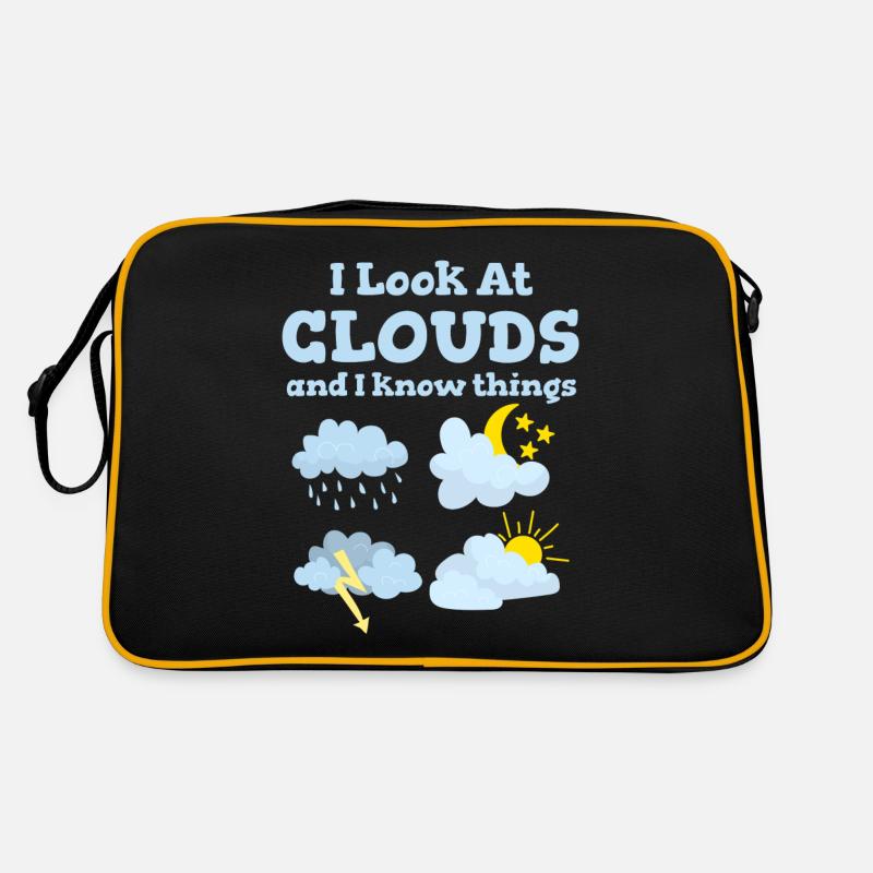 Ich Schaue Auf Wolken Und Ich Weiß Dinge Lustiger Retro Tasche
