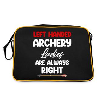 Left-handed archers ladies are always - Retro Bag - black/gold - Back