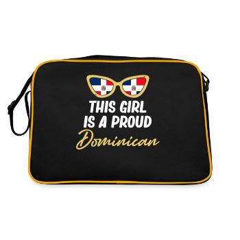 Dieses Mädchen Ist Eine Stolze Dominikanische - Retro Tasche - Schwarz/Gold - Hinten