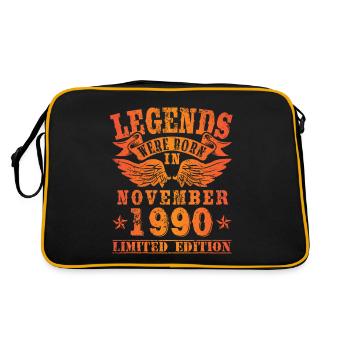 Legends sont nés en Novembre 1990 Anniversaire - Sac Retro - noir/or - Dos