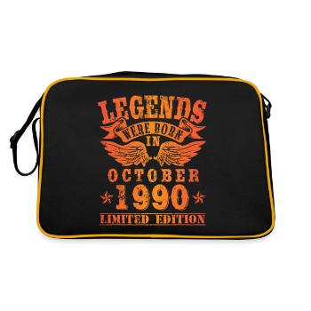 Legends sont nés en Octobre 1990 Anniversaire - Sac Retro - noir/or - Dos