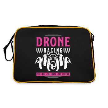 Drone Racing Lover Mom The Idol The Racing Machine - Retro Tasche - Schwarz/Gold - Hinten