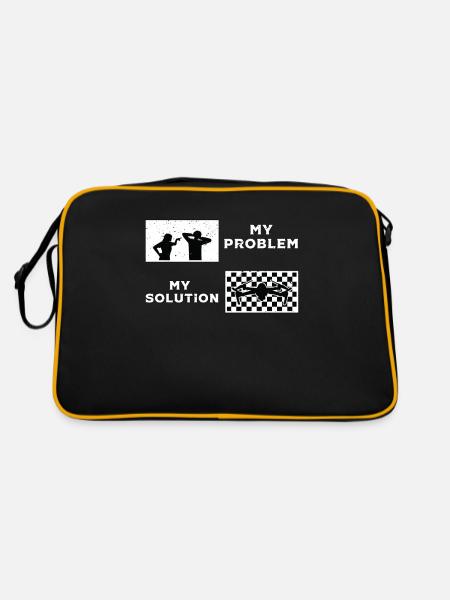 Drone Racing Lover Mon Problème Mon Pictogramme Papa Maman - Sac Retro - noir/or - Dos