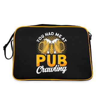 Crawled Pub Crawl Alcohol Drinking - Retro Bag - black/gold - Back
