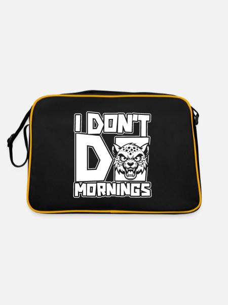 Cheetah Funny I Don't Do Mornings - Retro Bag - black/gold - Back
