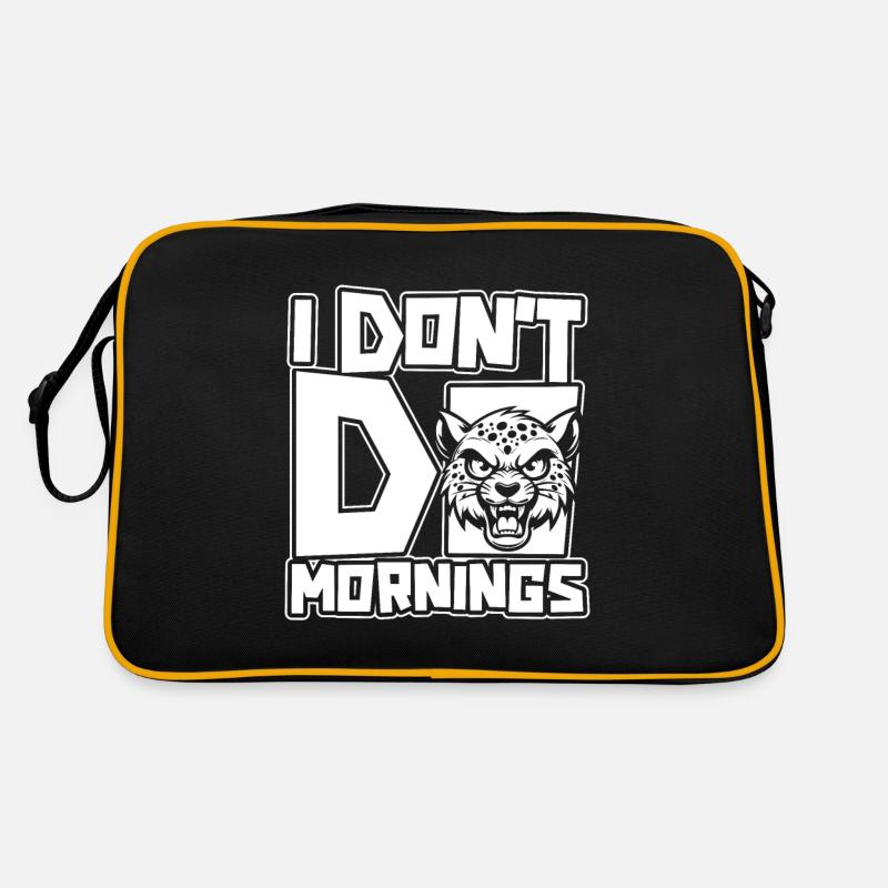 Gepard Lustig I Dont Do Mornings Retro Tasche